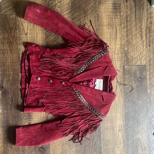 Vintage genuine red leather jacket